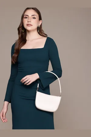 French Connection Square Neck Sheath Midi Dress