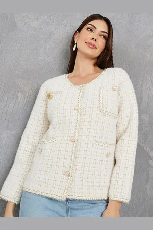 Styli Women Button Details Knit Light Weight Jacket
