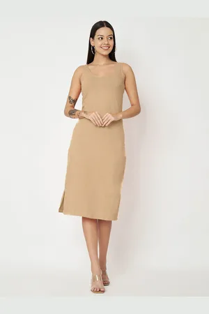 BRINN Women Solid Sheath Midi Dress