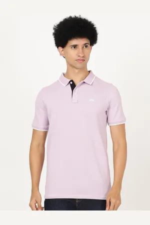 Lee Men Purple Polo Collar Slim Fit T-shirt