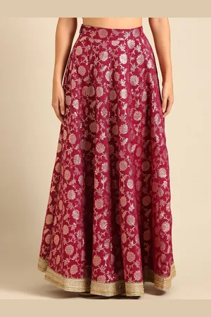 De Moza Women Woven Design Flared Maxi Skirts