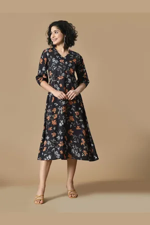 Sangria Women Floral Printed A-Line Dress