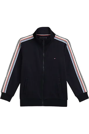 Tommy Hilfiger Boys Striped Mock Collar Bomber Jacket