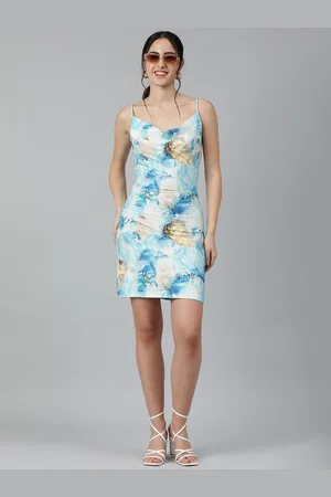 KOTTY Women Floral Printed Shoulder Straps Bodycon Dress
