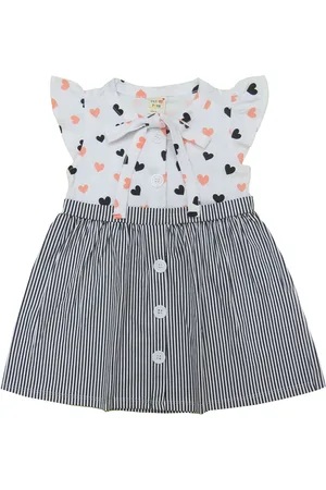 Clothe Funn Girls Striped A-Line Cotton Dress