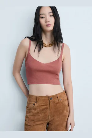 MANGO Knitted Crop Top