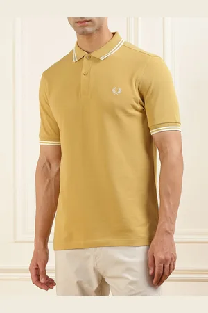 Fred Perry Men Solid Polo Collar Cotton Slim Fit T-shirt