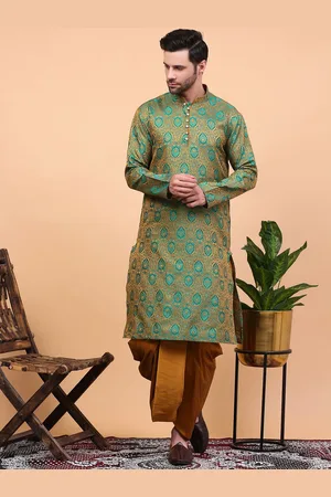 Sydney Heights Ethnic Motifs Woven Design Regular Zari Kurta With Dhoti Pants