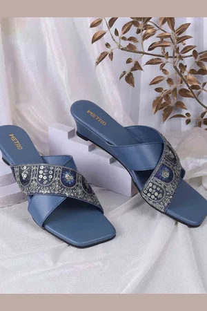 Metro Women Embellished Wedge Heeled Sandals