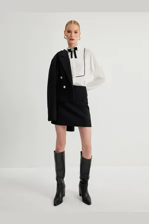 Koton Women Spread Collar Solid Casual Shirt