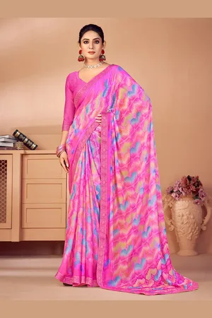 Kalini Women Printed Zari Saree With Blouse Piece