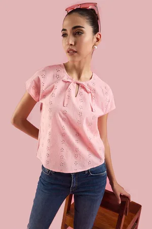 Deewa Women Tie-Up Neck Pure Cotton Top