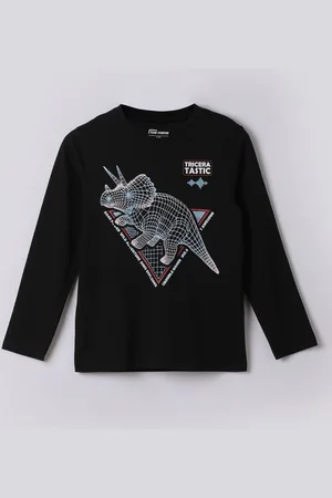 Lifestyle Boys Black Dinosaur T Shirt