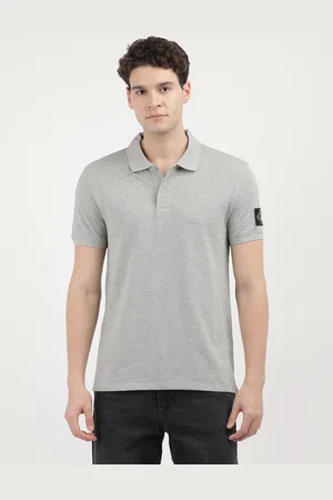 Calvin Klein Men Solid Polo Collar Cotton T-Shirt