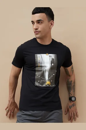 Lifestyle Men Floral Printed Pockets T-shirt