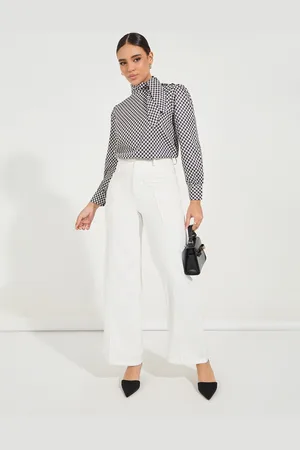 Styli Women Abstract Printed High Neck Top