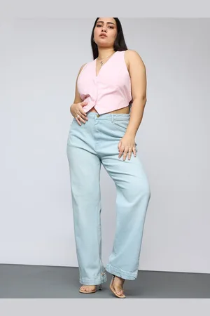 FREAKINS Women Straight Fit High-Rise Heavy Fade Stretchable Jeans