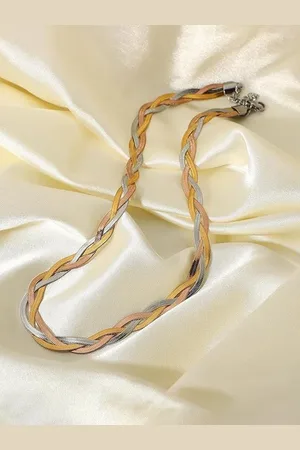 DIVASTRI Stainless Steel Gold-Plated Link Chains Necklace