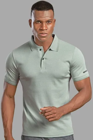 SPORT SUN Men Dri-FIT Solid Polo Collar Cotton Tshirt