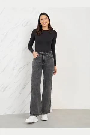 Styli Women Flared High-Rise Heavy Fade Stretchable Jeans