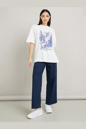 Styli Oversized Graphic Print Longline T-Shirt