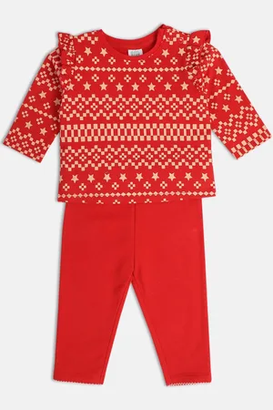 MINI KLUB Girls Printed Top With Pyjama