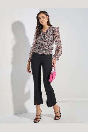 Styli Floral Printed Puff Sleeves Shirt Style Top