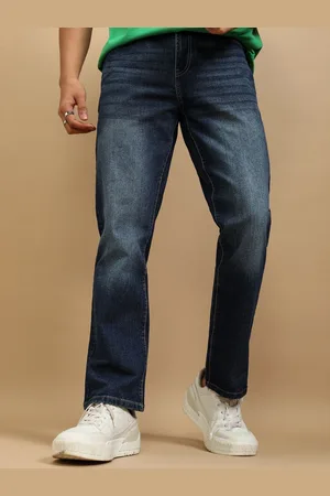 Highlander Men Straight Fit Low Distress Light Fade Stretchable Jeans