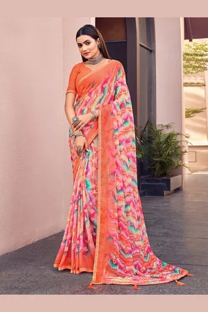 Kalini Women Printed Zari Saree With Blouse Piece
