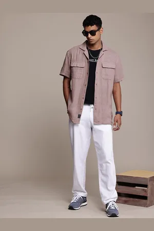 Roadster The Life Co. Pure Cotton Relaxed Fit Knitted Casual Shirt