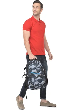 Provogue Unisex Grey & Blue Camouflage Backpack with Reflective Strip