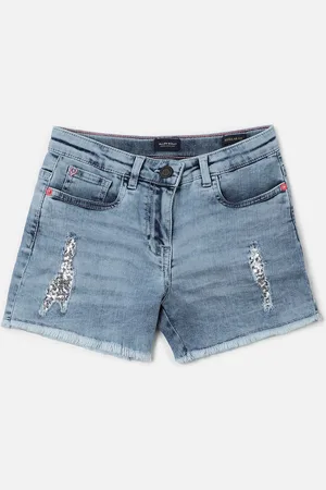 Allen Solly Girls Washed Denim Shorts