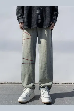 HERE&NOW Men Relaxed Fit Slash Knee Jeans 3003101-Grey