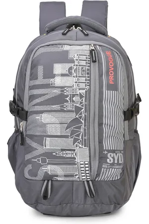 Provogue Unisex Grey & Black Reflective Strip Backpack with Rain Cover