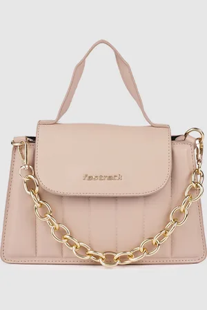 Fastrack Women Solid Quilted Structured Sling Bag with Golden Chain Accent