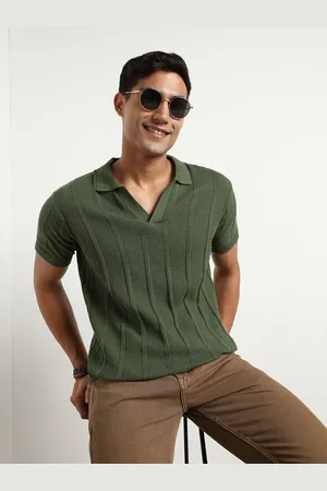 NOBERO Men Polo Textured T-shirts