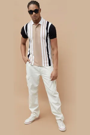 Lifestyle Men Regular Fit Striped Polo Collar T-shirt