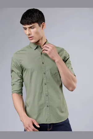 Highlander Men Solid Slim Fit Pocket Shirt