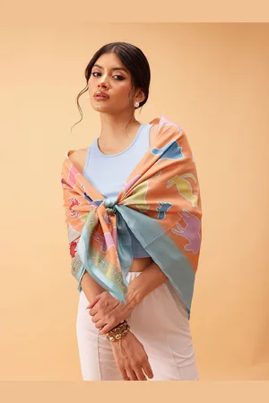 silk land Women Colourblocked Scarf