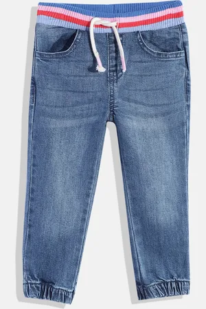 Mothercare Girls Mid-Rise Light Fade Stretchable Jogger Jeans