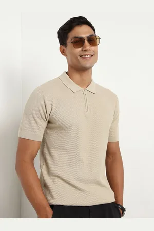 NOBERO Men Polo Textured T-shirts