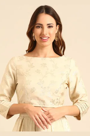 De Moza Woven Design Non-Padded Saree Blouse