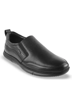 Metro Men Textured Formal Slip-On Shoes