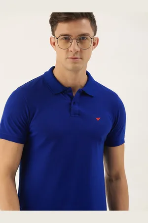 Invictus Men Blue Polo Collar Pure Cotton T-shirt