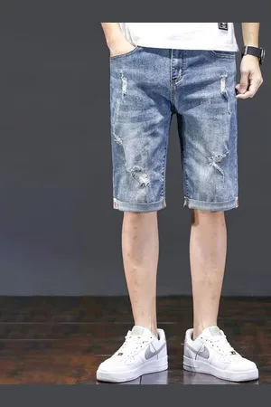 HERE&NOW Men Denim Regular Fit Mid-Rise Shorts