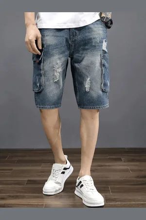 HERE&NOW Men Solid Regular Fit Denim Shorts