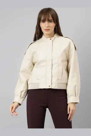 Latin Quarters Women Mock Collar Long Sleeves Solid Jacket