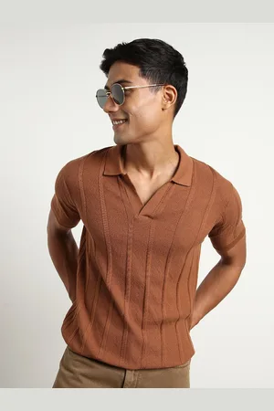 NOBERO Men Polo Textured T-shirts