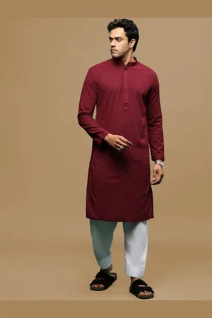 Sanwara Floral Embroidered Chikankari Mandarin Collar Straight Kurta with Patiala