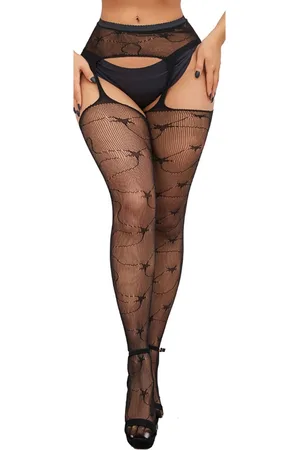 BAESD Lace Self Design Pantyhose Stockings